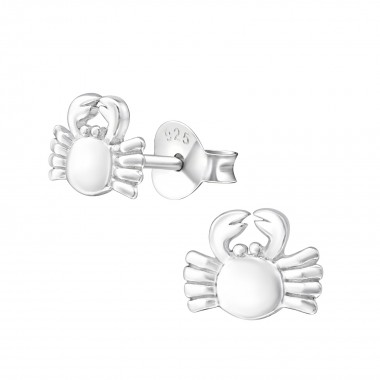 Crab - 925 Sterling Silver Kids Plain Ear Studs SD22314