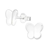 Butterfly - 925 Sterling Silver Kids Plain Ear Studs SD22396