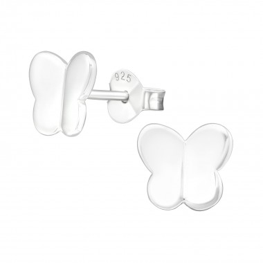 Butterfly - 925 Sterling Silver Kids Plain Ear Studs SD22396