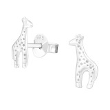 Giraffe - 925 Sterling Silver Kids Plain Ear Studs SD23053