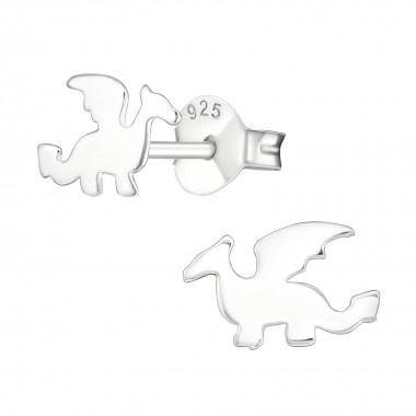 Dragon - 925 Sterling Silver Kids Plain Ear Studs SD23061