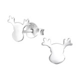 Deer - 925 Sterling Silver Kids Plain Ear Studs SD23405