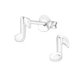 Music Note - 925 Sterling Silver Kids Plain Ear Studs SD26155