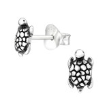 Turtle - 925 Sterling Silver Kids Plain Ear Studs SD26771