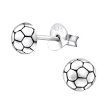 Football - 925 Sterling Silver Kids Plain Ear Studs SD26812