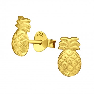 Pineapple - 925 Sterling Silver Kids Plain Ear Studs SD27473