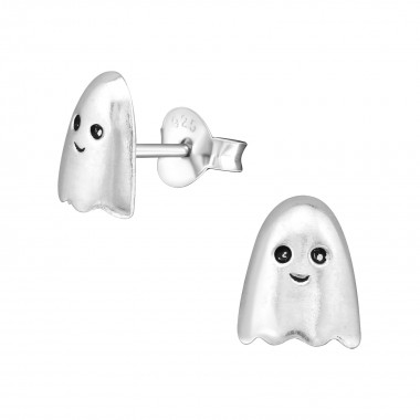 Ghost - 925 Sterling Silver Kids Plain Ear Studs SD28244