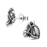 Horse - 925 Sterling Silver Kids Plain Ear Studs SD28250