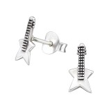 Guitar - 925 Sterling Silver Kids Plain Ear Studs SD29016