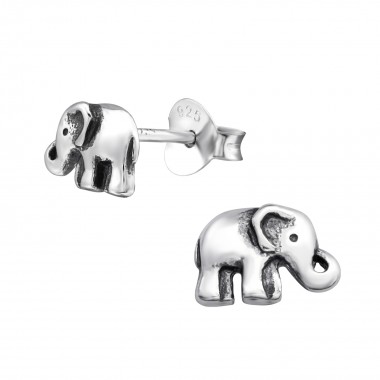 Elephant - 925 Sterling Silver Kids Plain Ear Studs SD29094