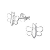 Bee - 925 Sterling Silver Kids Plain Ear Studs SD3047