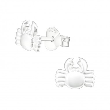 Crab - 925 Sterling Silver Kids Plain Ear Studs SD31988