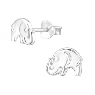 Elephant - 925 Sterling Silver Kids Plain Ear Studs SD32176