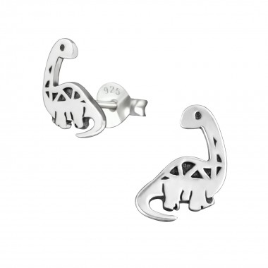 Dinosaur - 925 Sterling Silver Kids Plain Ear Studs SD36692