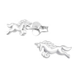 Unicorn - 925 Sterling Silver Kids Plain Ear Studs SD36694