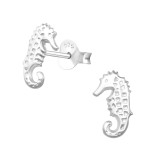 Seahorse - 925 Sterling Silver Kids Plain Ear Studs SD37348