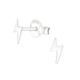 Lightning Bolt - 925 Sterling Silver Kids Plain Ear Studs SD38457