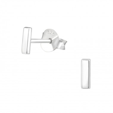 Bar - 925 Sterling Silver Kids Plain Ear Studs SD38464