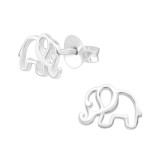 Elephant - 925 Sterling Silver Kids Plain Ear Studs SD39871