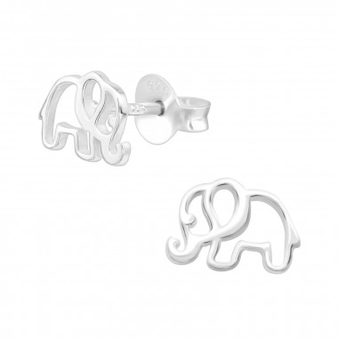 Elephant - 925 Sterling Silver Kids Plain Ear Studs SD39871