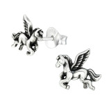 Pegasus - 925 Sterling Silver Kids Plain Ear Studs SD39983