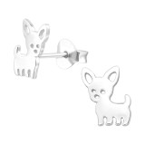 Dog - 925 Sterling Silver Kids Plain Ear Studs SD40473