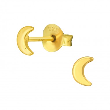 Moon - 925 Sterling Silver Kids Plain Ear Studs SD41161