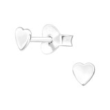 Heart - 925 Sterling Silver Kids Plain Ear Studs SD41166