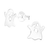 Ghost - 925 Sterling Silver Kids Plain Ear Studs SD41494