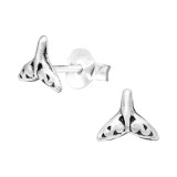 Whale's Tail - 925 Sterling Silver Kids Plain Ear Studs SD42023