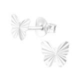 Butterfly - 925 Sterling Silver Kids Plain Ear Studs SD42946