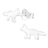 Fox - 925 Sterling Silver Kids Plain Ear Studs SD42948