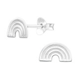 Rainbow - 925 Sterling Silver Kids Plain Ear Studs SD42951