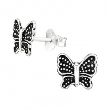 Butterfly - 925 Sterling Silver Kids Plain Ear Studs SD42959