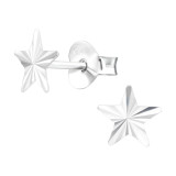 Star - 925 Sterling Silver Kids Plain Ear Studs SD43107