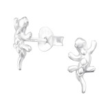 Lizard - 925 Sterling Silver Kids Plain Ear Studs SD43109