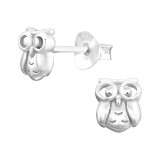 Owl - 925 Sterling Silver Kids Plain Ear Studs SD43348