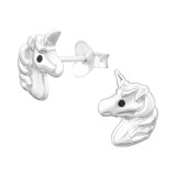 Unicorn - 925 Sterling Silver Kids Plain Ear Studs SD43524