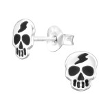 Skull - 925 Sterling Silver Kids Plain Ear Studs SD43865
