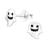 Ghost - 925 Sterling Silver Kids Plain Ear Studs SD43871