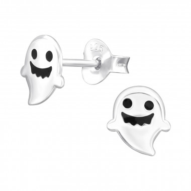 Ghost - 925 Sterling Silver Kids Plain Ear Studs SD43871