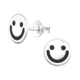 Smiley - 925 Sterling Silver Kids Plain Ear Studs SD43874
