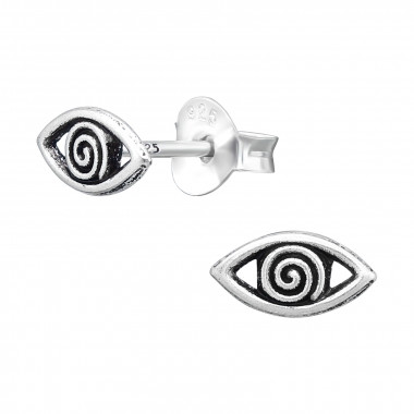 Evil Eye - 925 Sterling Silver Kids Plain Ear Studs SD43898