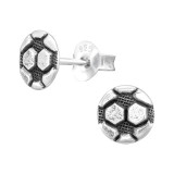 Football - 925 Sterling Silver Kids Plain Ear Studs SD43901