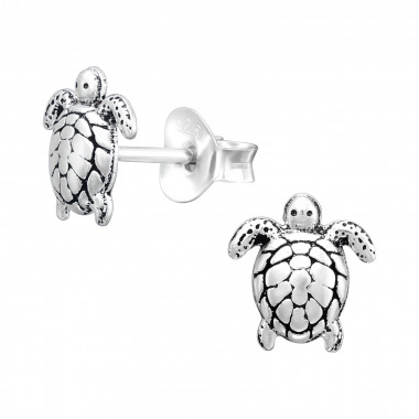 Turtle - 925 Sterling Silver Kids Plain Ear Studs SD43902