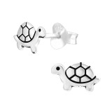 Turtle - 925 Sterling Silver Kids Plain Ear Studs SD43903