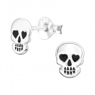 Ghost - 925 Sterling Silver Kids Plain Ear Studs SD43908