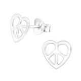 Heart - 925 Sterling Silver Kids Plain Ear Studs SD43959