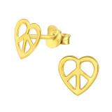 Heart - 925 Sterling Silver Kids Plain Ear Studs SD43960