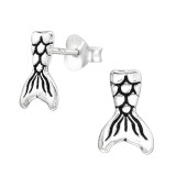 Mermaid Tail - 925 Sterling Silver Kids Plain Ear Studs SD44039